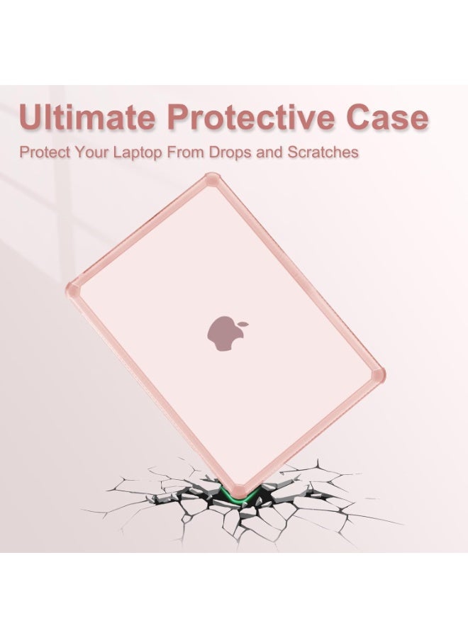 سيوسي Laptop Case for MacBook Air 15 inch, Hard Shell Laptop Cover with Keyboard Cover, TPU Bumper Protective Mac-Book Skin, Anti-Cracking & Anti-Fingerprint Design for Office, School Use (Pink) - Image 2